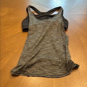 Lululemon Athletica Asymmetrical Gray and Black Tank Top